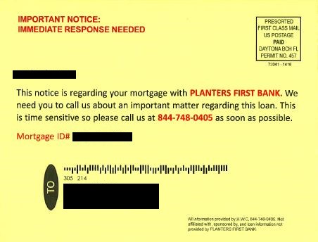 Photo for Mortgage Postcard Scam - Alert Misleading Mailer