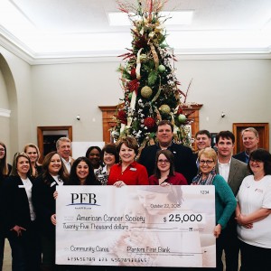Photo for Planters First Bank donates $25,000 to the&nbsp; American Cancer Society